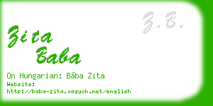 zita baba business card
