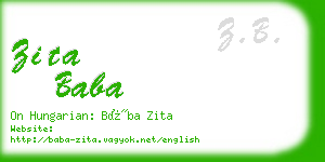 zita baba business card